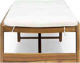 Christopher Knight Home Eugene Outdoor Acacia Wood 3 Piece Chaise Lounge Set, Teak Finish, Yellow, Cream - Photo 5