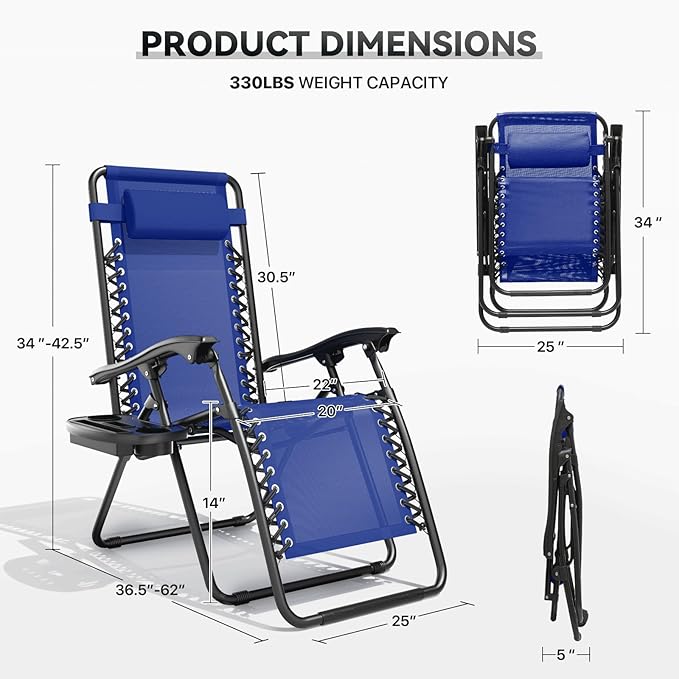 Zero Gravity Chair, Portable Outdoor Chair - Photo 3