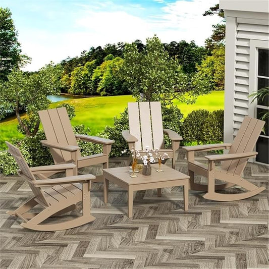 Costaelm Outdoor Side Tables for Patio, Small Patio Conversation Table Weather Resistant Coffee Table, Small Square Outdoor End Tables for Porch, Balcony, Poolside, Weathered Wood