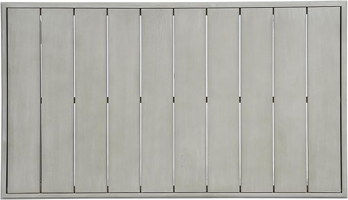 Christopher Knight Home Westchester Rectangular Outdoor Coffee Table, Slat Panel Side Table, Acacia Wood Side Desk for Backyard Balcony Garden, Weather Resistant Patio Tea Table, Light Grey