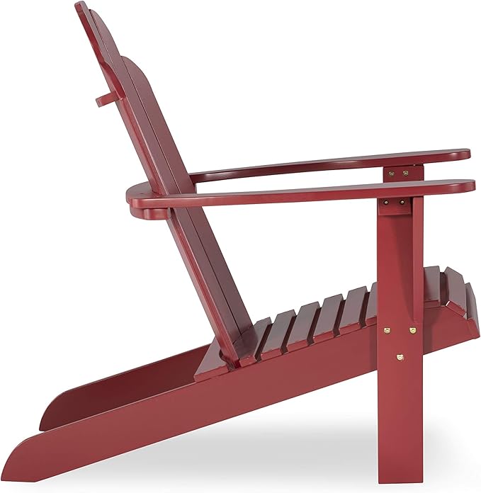 Linon Red Adirondack Chair, 30.4" W x 37.6" D x 37.8" H