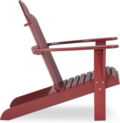 Linon Red Adirondack Chair, 30.4" W x 37.6" D x 37.8" H