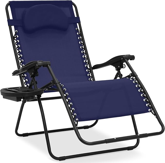 Best Choice Products Oversized Zero Gravity Chair, Folding Outdoor Patio Lounge Recliner w/Cup Holder Accessory Tray - Photo 1