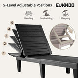 Chaise Lounge Outdoor Set of 4, Adjustable Pool Lounge Chair with 5 Positions Backrest - Photo 4