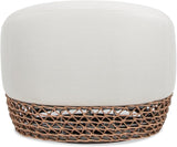 Jennifer Taylor Home Willow 35.5" Upholstered Woven Patio Deep Seating Armchair, Golden Brown Wicker Frame, Wheat Beige - Photo 6