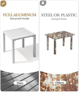 Crestlive Products Aluminum Outdoor Side Table Set of 2, Pool Lounge Chair Side Table - Photo 5