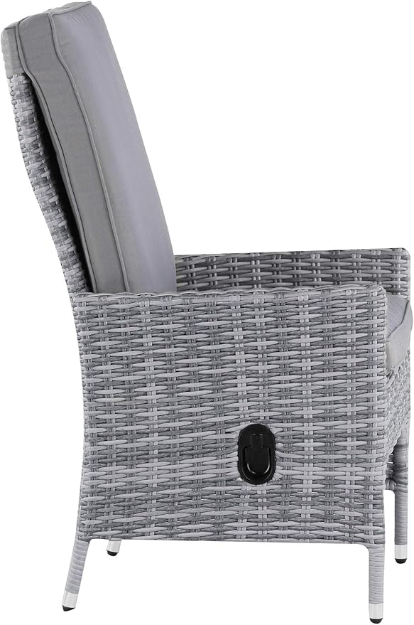 Elle Decor Vallauris Patio Outdoor Furniture Collection Premium All Weather Wicker, 5 Piece Reclining Set, Gray - Photo 5