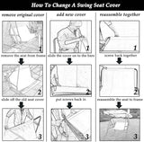 2/3 Seat Patio Swing Cover Chair Bench Replacement Covers Waterproof Heavy Duty Swing Seat Cover - Photo 6