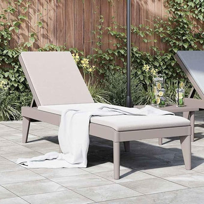 Adjustable Sun Lounger for Garden Patio, Brown Polypropylene Outdoor Recliner Chair, Ergonomic Basketweave Design, Lightweight Poolside Lounge Chair
