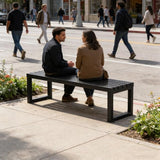 Outdoor Garden Bench, 2-Person Metal Patio Benches Weatherproof Outside Backless Bench 3.3ft 3.9ft 4.9ft 5.9ft Front - Photo 6