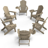 FOOWIN Folding Adirondack Chair Set of 6, HDPE Adirondack Chairs with Cup Holder - Photo 1