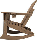 KINGYES Adirondack Rocking Chair with Retractable Ottoman and Cup Holders - Photo 8