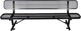 Heavy Duty Metal Park Bench for Outside, Outdoor Garden Benches with Backrest & Portable Frame - Photo 1