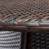 Outdoor Dining Table with PE Wicker Tabletop and Powder Coated Iron Frame Water Resistant Design Durable Construction - Photo 3