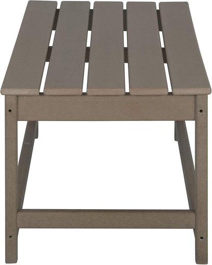 WO Home Furniture Adirondack Chairs Table Set of 3 PCS Outdoor Folding Chairs Coffee Table Weather/UV Resistant for Lawn, Garden, Bon Fire, Balcony (Weathered Wood)