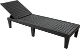Sunnydaze 5-Position Outdoor Adjustable Chaise Lounge Chair - UV- and Weather-Resistant Polypropylene Resin - Wood-Look - Photo 8