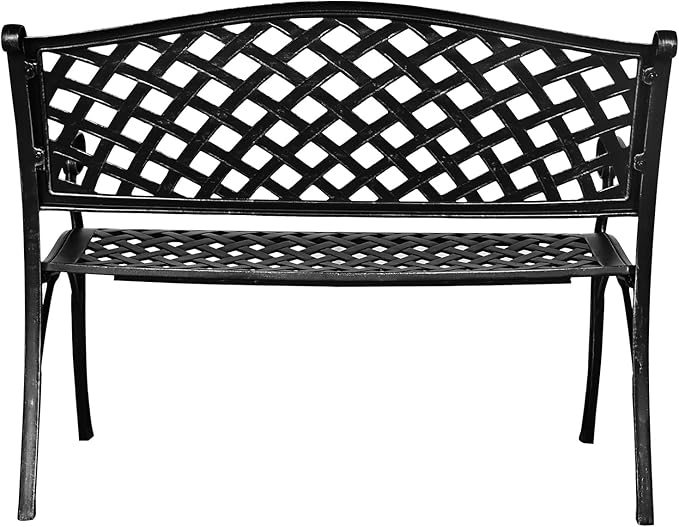 Outdoor Patio Garden Bench All-Weather Cast Aluminum Loveseats Park Yard Furniture Porch Chair for Patio Park Path Yard - Photo 5