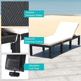 Tangkula Patio Wicker Lounge Chair, Outdoor Rattan Adjustable Reclining Backrest Lounger Chairs - Photo 6