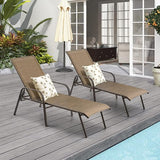 Crestlive Products Adjustable Chaise Lounge Chair, Five-Position and Full Flat Outdoor Recliner for Patio, Deck, Beach - Photo 1