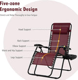 Tangkula Zero Gravity Chair, Folding Patio Lounge Chair Adjustable Outdoor Recliner with Cup Holder - Photo 9