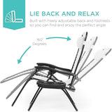 Best Choice Products Set of 2 Adjustable Steel Mesh Zero Gravity Lounge Chair Recliners w/Pillows and Cup Holder Trays - Photo 3