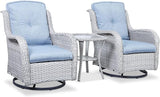 Rilyson Patio Chairs Rocking Swivel Chiar - 3 Piece Outdoor Wicker Patio Bistro Set Rattan Rocker Glider Chairs with - Photo 6