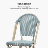 PURPLE LEAF French Counter Height Bar Stool Set of 4 25" White Print Finish Patio Bar Chairs with Back Rattan Bar - Photo 6