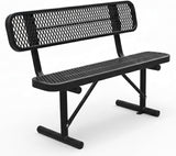 4 ft Outdoor Park Bench – Heavy-Duty Steel Frame & Rust-Resistant Thermoplastic Coating, Suitable for Gardens - Photo 1