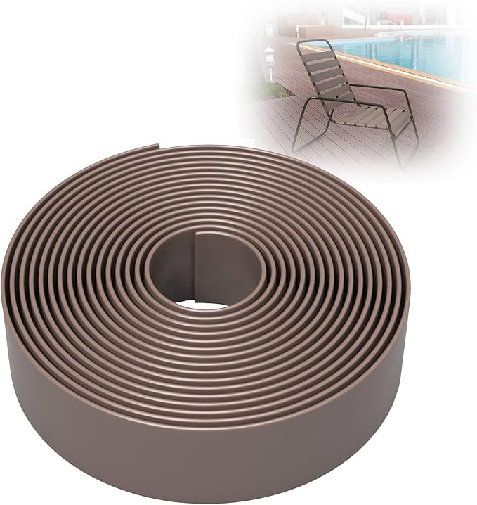 KOMORAX 1.5 Inch Wide, 20ft Long Vinyl Strap - Replacement Straps for Patio Chairs - Vinyl Strapping for Patio Furniture Repair - Durable Seat Repair Kit for Lawn Chairs, Outdoor Furniture (Adobe)