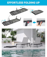 Aluminum Chaise Lounge Chair Outdoor, Foldable Patio Lounge Chair Assemble-Free - Photo 3