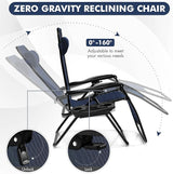 Giantex 2 PCS Zero Gravity Chair, Outdoor Chaise Lounge with Cup Holder - Photo 5