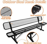 Ceridwen Outdoor Benches Heavy Duty Steel Frame Park Bench with Backrest Bench - Photo 6