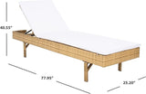SAFAVIEH Outdoor Collection Cam Natural Brown Wicker/White Cushion Adjustable Chaise Lounge Chair - Photo 3