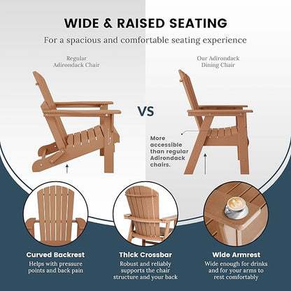 WO WESTIN OUTDOOR HDPE Altura Adirondack Dining Chair,Teak