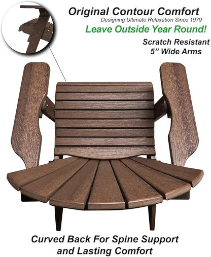 DuraWeather Poly® Classic King Size Folding Adirondack Chair (Antique Mahogany)