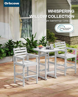 Patio Bar Table, Adirondack Chairs and Table 4 Pieces Set, Bar Height Chairs Set of 4, Outdoor Bar Stools Set - Photo 7