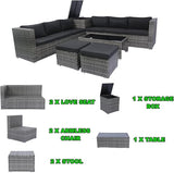 Quarte 8 Piece Patio Wicker Sectional Sofa Set - Photo 4