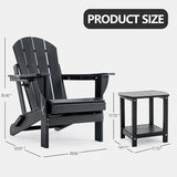 4 Chairs & 2 Tables Folding Adirondack Chair Set with Table – HDPE Weatherproof Outdoor Patio Chairs with Reclining - Photo 3