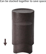 COSIEST Concrete Side Table, Set of 2 Round Outdoor Side Tables, Decorative Garden Stools for Indoor Outdoor - Photo 4