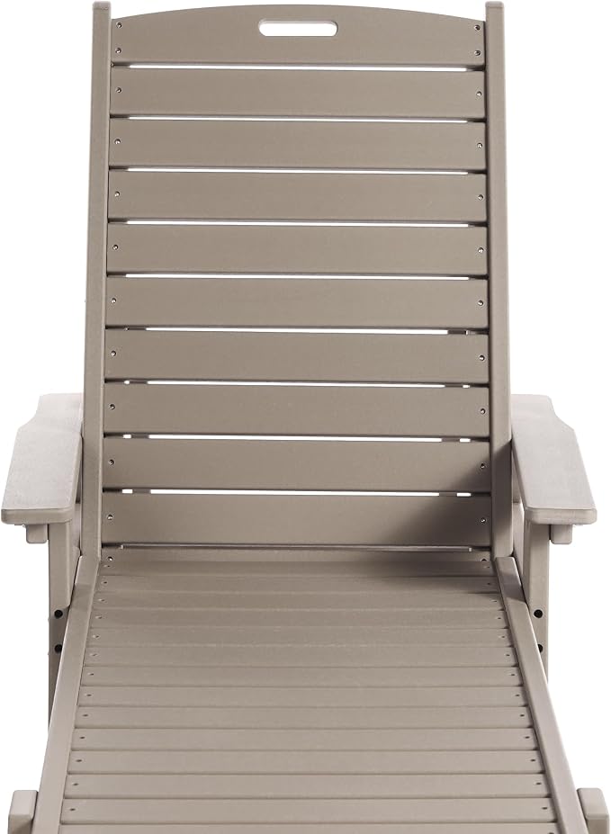 WO WESTIN OUTDOOR HDPE Laguna Poly Reclining Chaise Lounge, Weatherwood