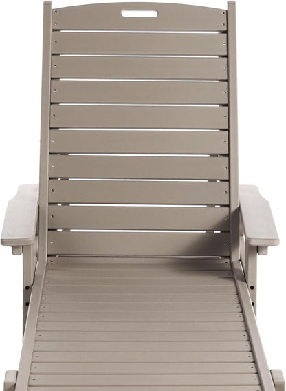 WO WESTIN OUTDOOR HDPE Laguna Poly Reclining Chaise Lounge, Weatherwood