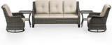 5 Piece Patio Furniture Set, 3-Seater Couch, 2 Swivel Glider Chairs and 2 Side Tables - Photo 9