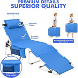Oversized Extra Wide Tanning Chair with Sun Canopy Face Hole Padded Adjustable Washable - Photo 8