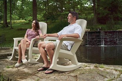 Semco Rockaway Heavy Duty All-Weather Outdoor Rocking Chair Plastics - White