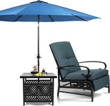 SUNCROWN Outdoor Recliner Chairs Patio Adjustable Relaxing Chair Outdoor Metal Furniture Chair with Thick Cushion and - Photo 1