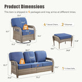 7 Pieces Outdoor Furniture Set with Swivel Chairs - Photo 2