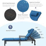 Patio Chaise Lounge – Adjustable Outdoor Lounge Chairs with Cushions & Headrest – All-Weather Rattan Reclining Lounge - Photo 6