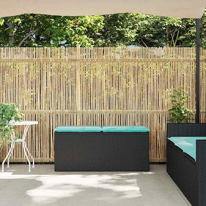 Garden Bench Deck Bench Patio Bench with Cushion Black 43.3"x15.7"x17.3" Poly Rattan