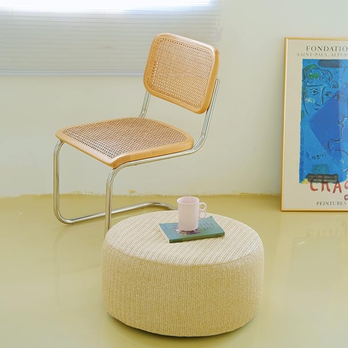 Woven Inflatable Ottoman with Air Pump D21”x H10” Outdoor Indoor Pouf Patio Footrest Stool with Portable Handle - Photo 8