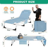 DoCred 3 in 1 Sun Tanning Chair Oversized with Face Arm Hole, Heavy Duty Folding Chaise Lounge Chairs - Photo 3